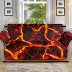 Red Lava Print Sofa Protector