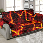 Red Lava Print Sofa Protector