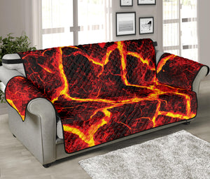 Red Lava Print Sofa Protector