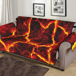 Red Lava Print Sofa Protector