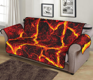 Red Lava Print Sofa Protector