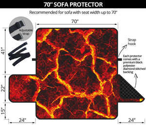 Red Lava Print Sofa Protector