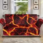 Red Lava Print Sofa Protector