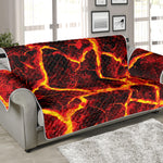 Red Lava Print Sofa Protector