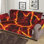 Red Lava Print Sofa Protector