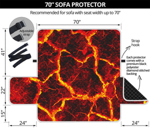 Red Lava Print Sofa Protector