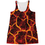 Red Lava Print Women's Racerback Tank Top