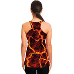 Red Lava Print Women's Racerback Tank Top