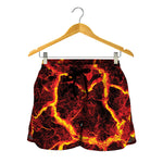 Red Lava Print Women's Shorts