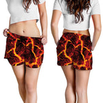 Red Lava Print Women's Shorts