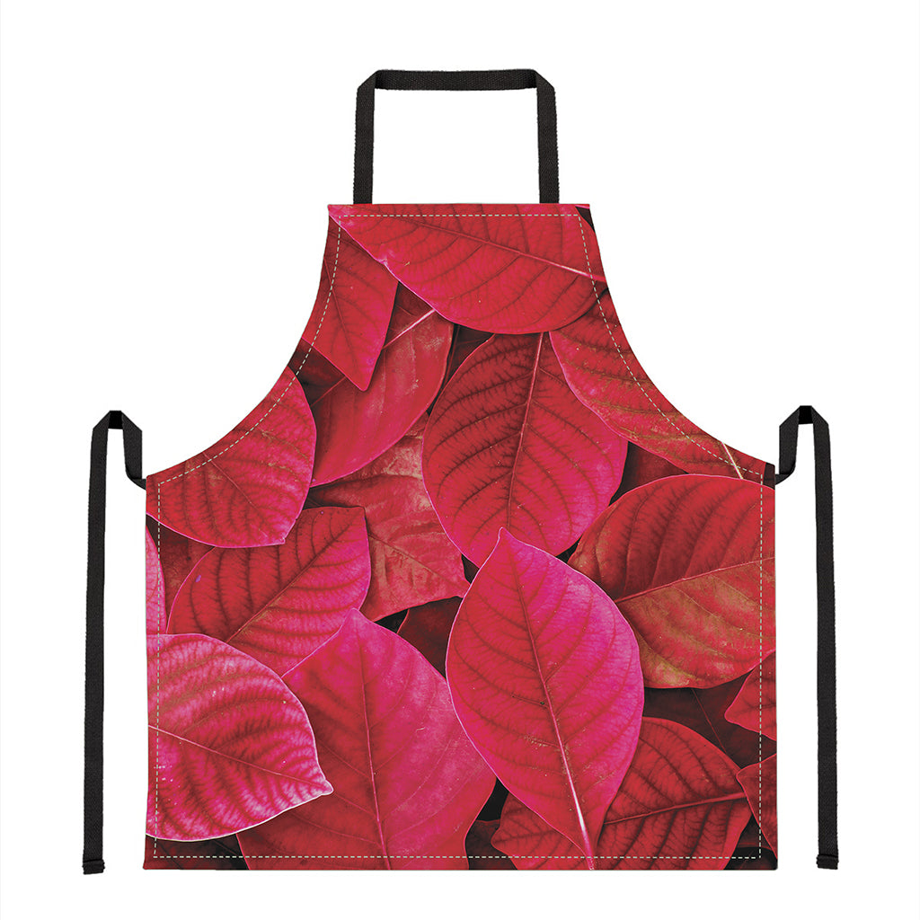 Red Leaf Print Apron