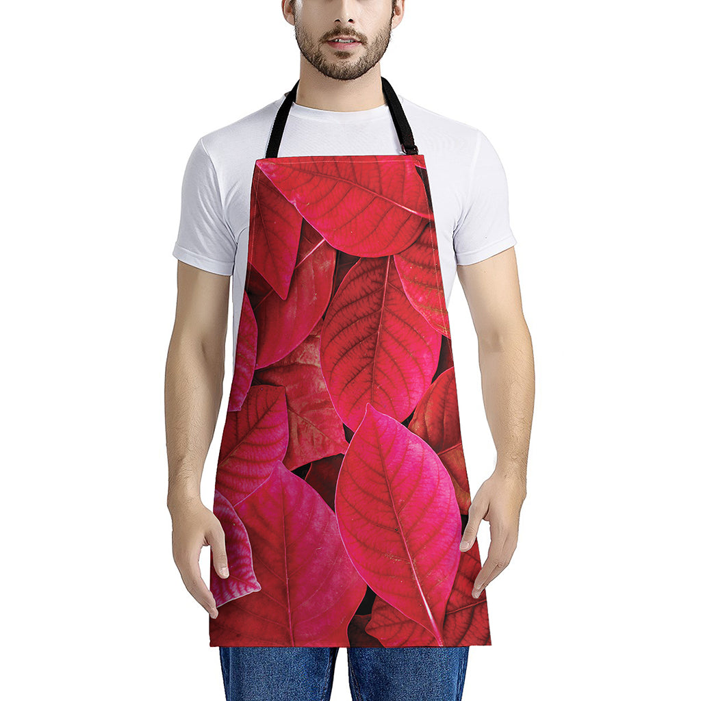 Red Leaf Print Apron