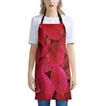 Red Leaf Print Apron