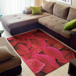 Red Leaf Print Area Rug