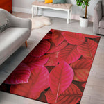 Red Leaf Print Area Rug
