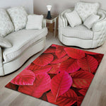 Red Leaf Print Area Rug