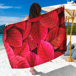 Red Leaf Print Beach Sarong Wrap