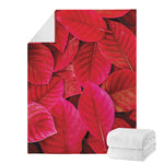 Red Leaf Print Blanket