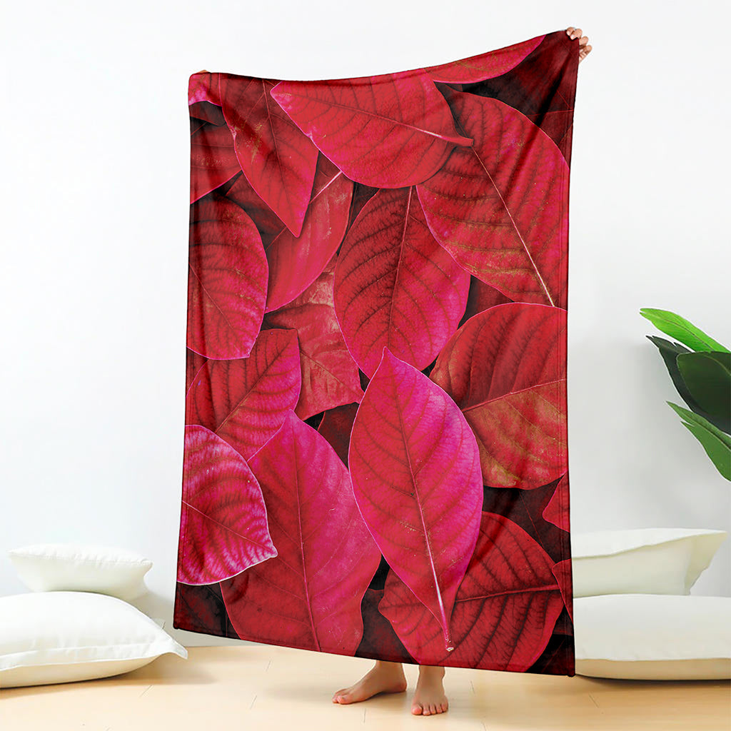 Red Leaf Print Blanket