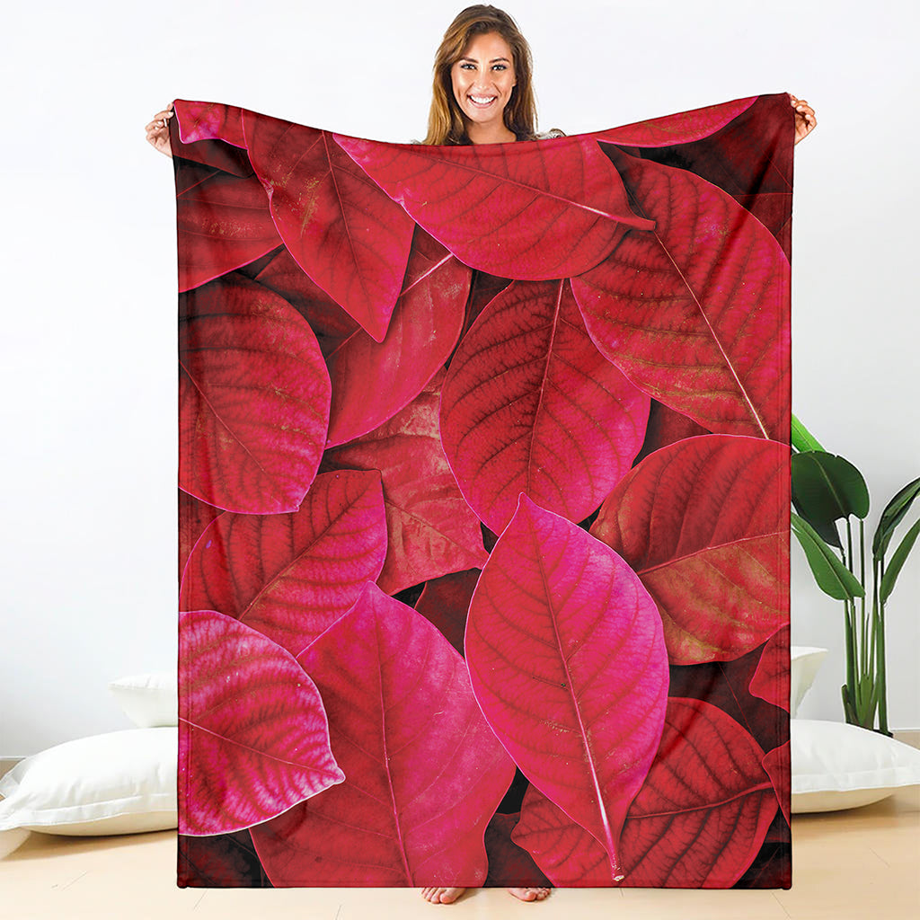 Red Leaf Print Blanket