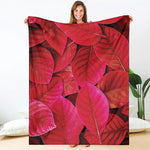 Red Leaf Print Blanket