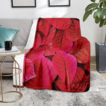 Red Leaf Print Blanket