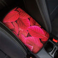 Red Leaf Print Car Center Console Cover