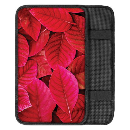 Red Leaf Print Car Center Console Cover