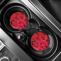Red Leaf Print Car Coasters