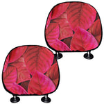 Red Leaf Print Car Headrest Covers