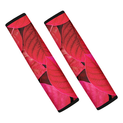 Red Leaf Print Car Seat Belt Covers