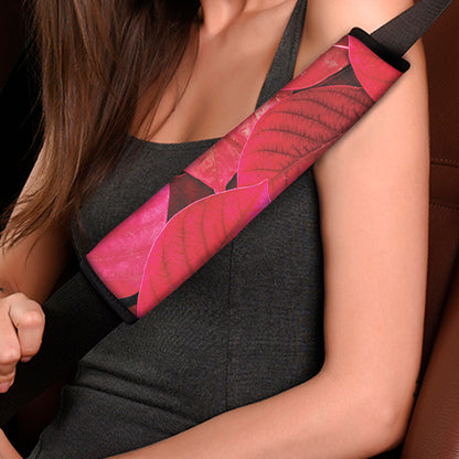 Red Leaf Print Car Seat Belt Covers