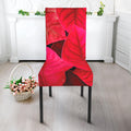 Red Leaf Print Dining Chair Slipcover