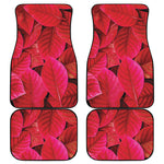 Red Leaf Print Front and Back Car Floor Mats