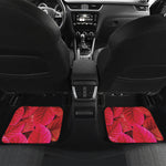 Red Leaf Print Front and Back Car Floor Mats