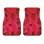 Red Leaf Print Front Car Floor Mats