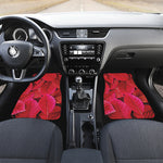 Red Leaf Print Front Car Floor Mats