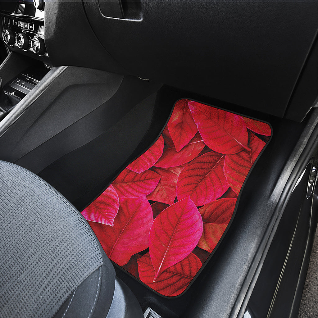 Red Leaf Print Front Car Floor Mats