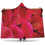 Red Leaf Print Hooded Blanket
