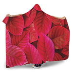 Red Leaf Print Hooded Blanket