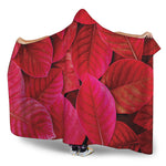 Red Leaf Print Hooded Blanket