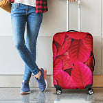 Red Leaf Print Luggage Cover
