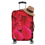 Red Leaf Print Luggage Cover