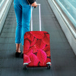 Red Leaf Print Luggage Cover