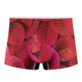 Red Leaf Print Men's Boxer Briefs