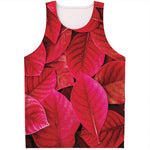 Red Leaf Print Men's Tank Top
