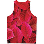 Red Leaf Print Men's Tank Top