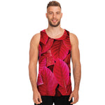 Red Leaf Print Men's Tank Top