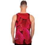 Red Leaf Print Men's Tank Top