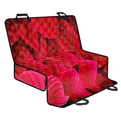 Red Leaf Print Pet Car Back Seat Cover